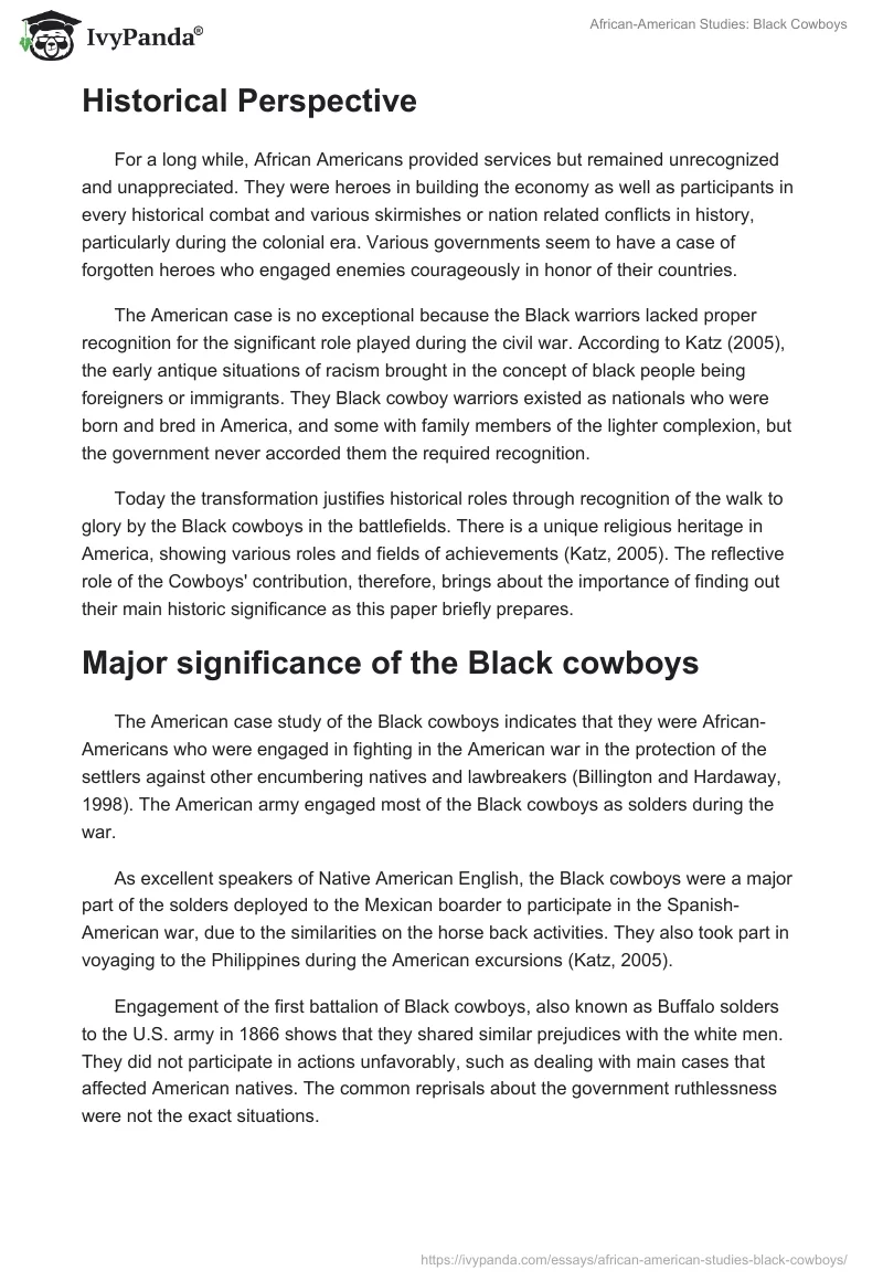 African-American Studies: Black Cowboys. Page 2
