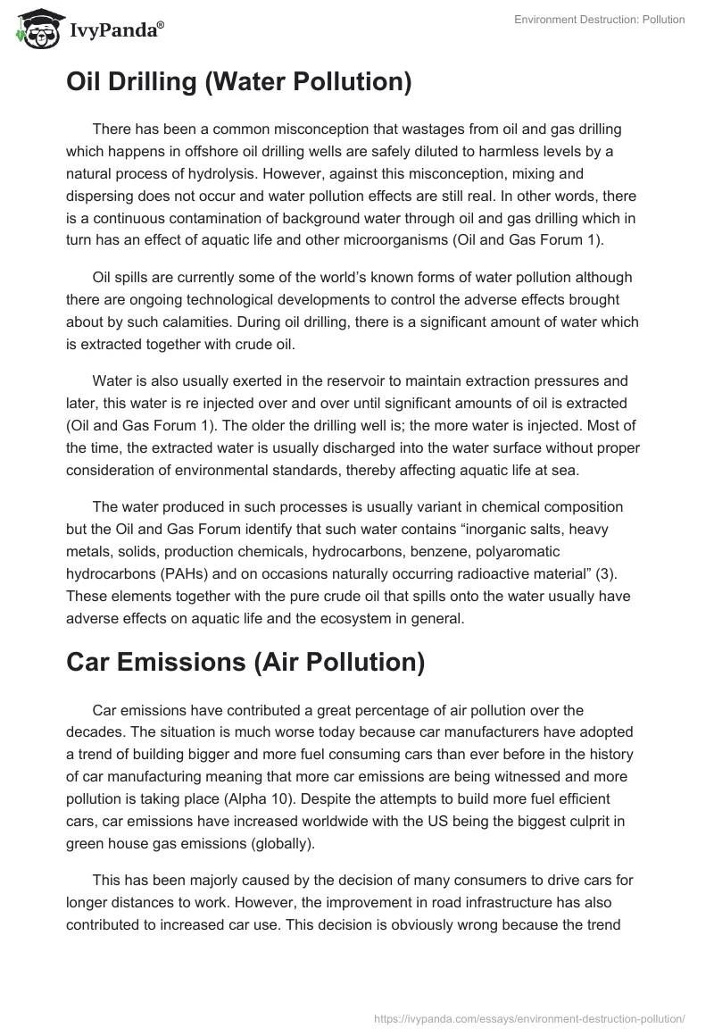 Environment Destruction: Pollution. Page 2