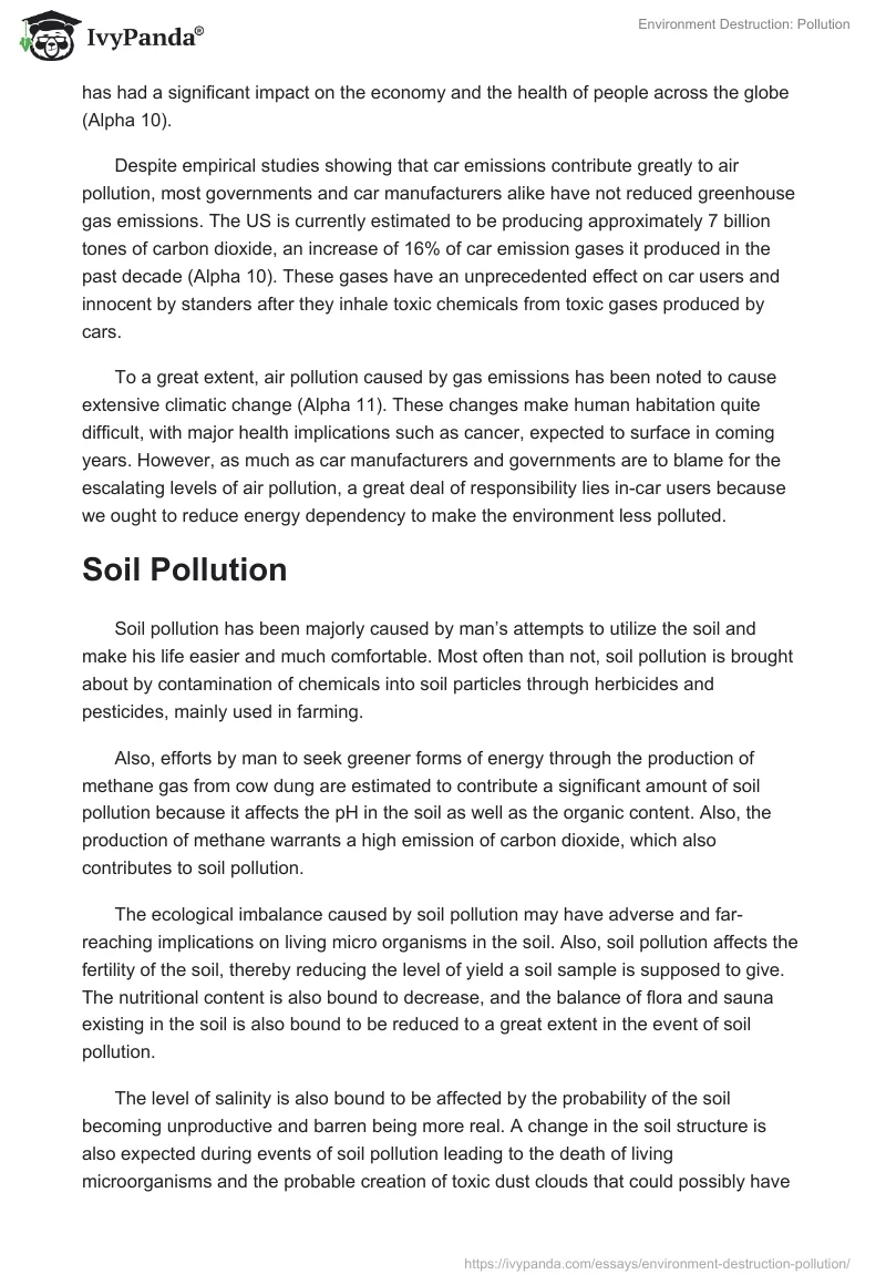 Environment Destruction: Pollution. Page 3