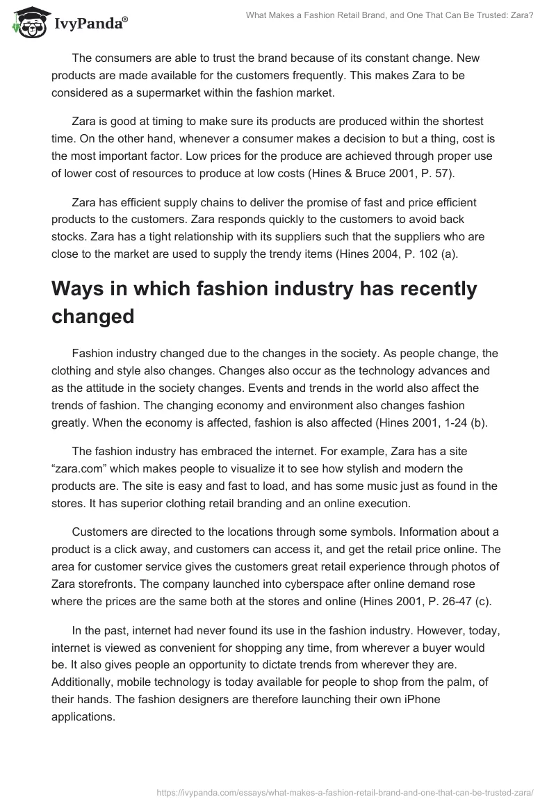 What Makes a Fashion Retail Brand, and One That Can Be Trusted: Zara?. Page 4