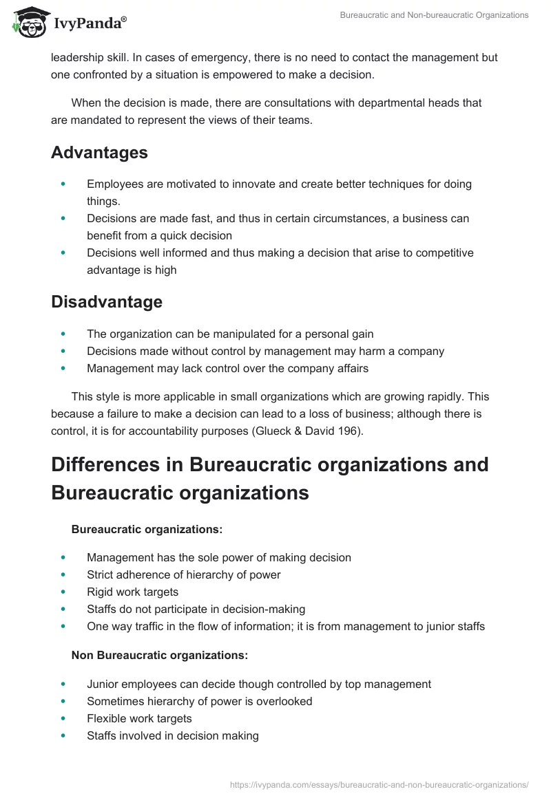 Bureaucratic and Non-bureaucratic Organizations. Page 3