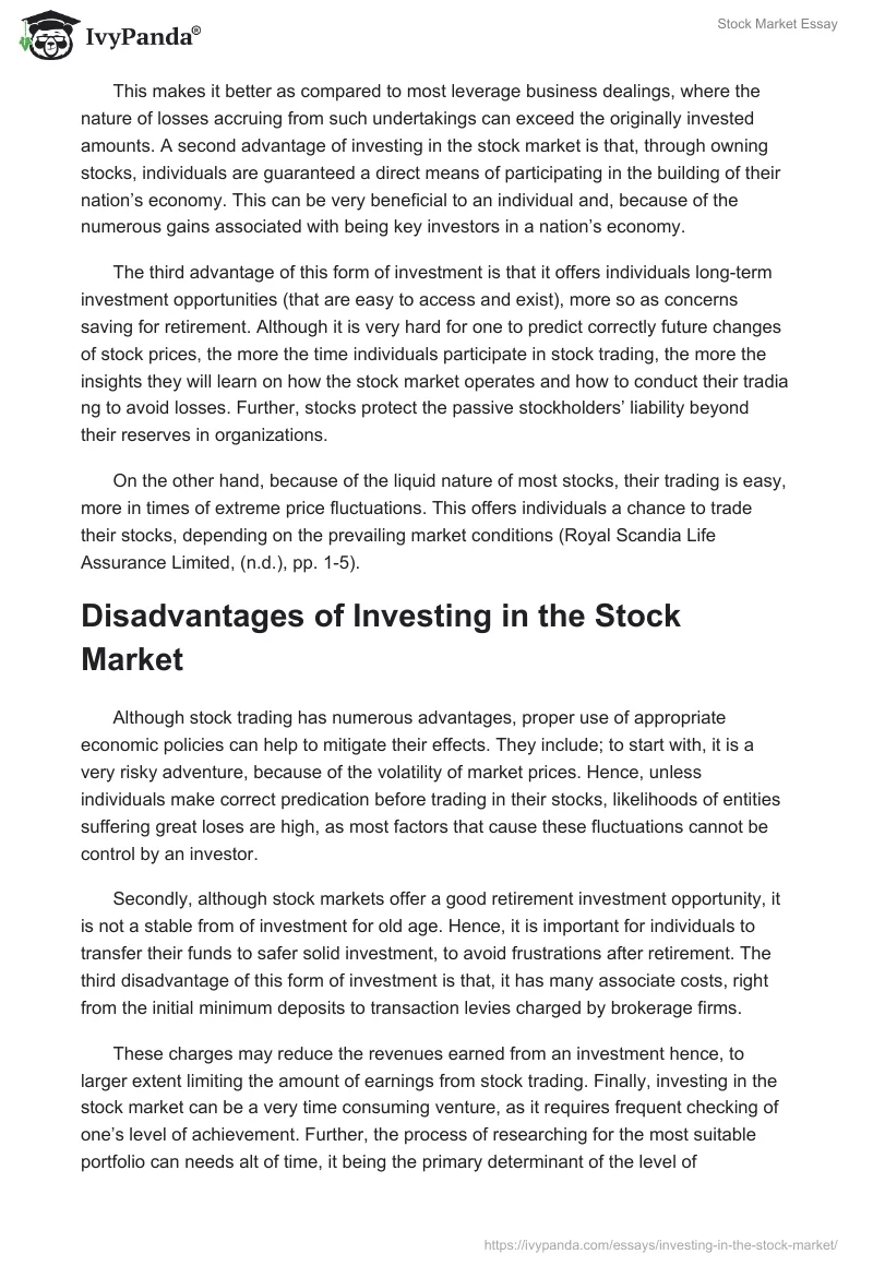 Stock Market Essay. Page 2
