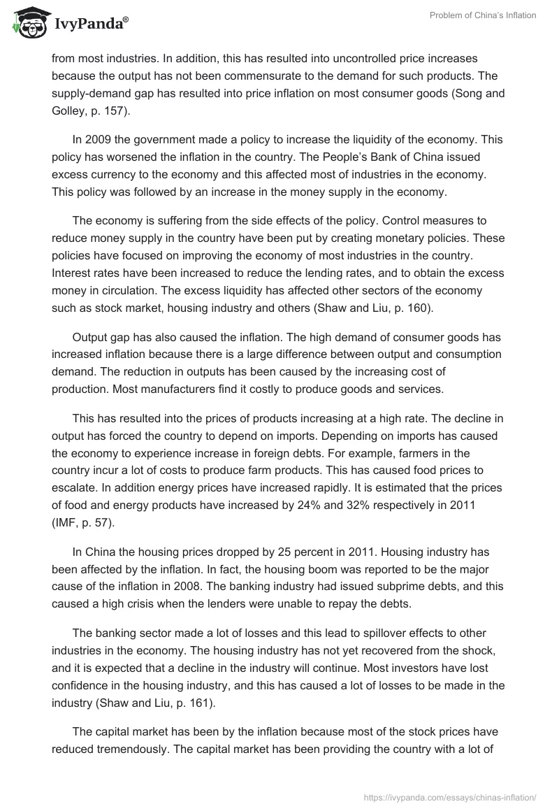Problem of China’s Inflation. Page 2
