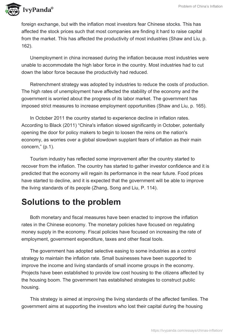 Problem of China’s Inflation. Page 3