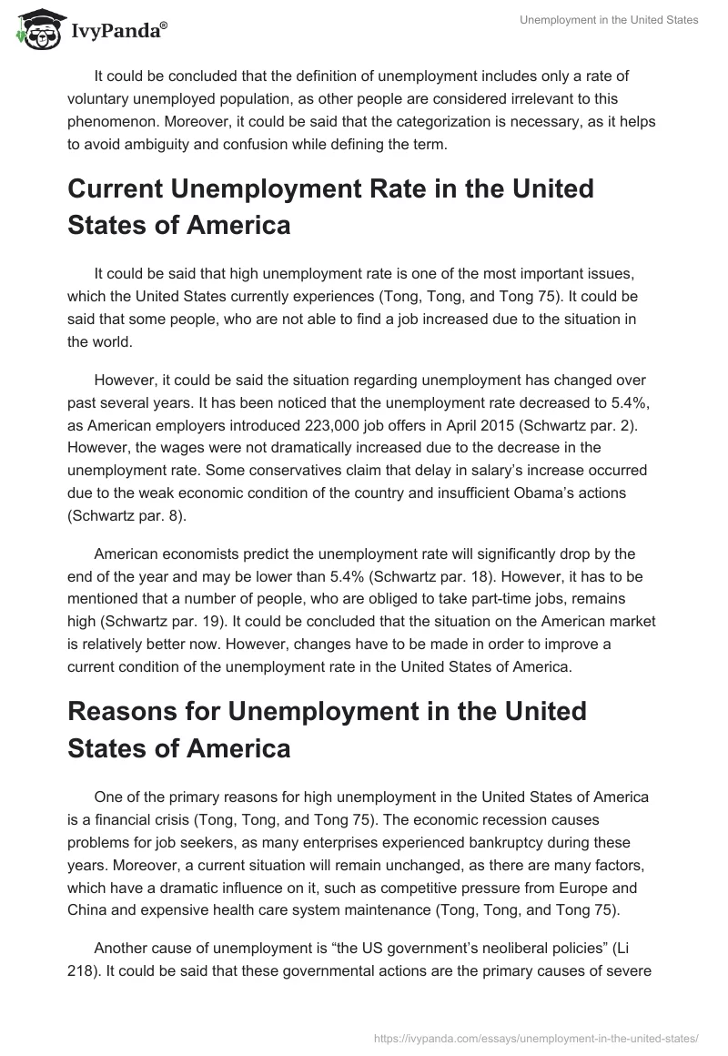 Unemployment in the United States. Page 2