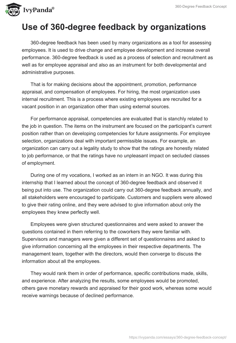 360-Degree Feedback Concept. Page 5