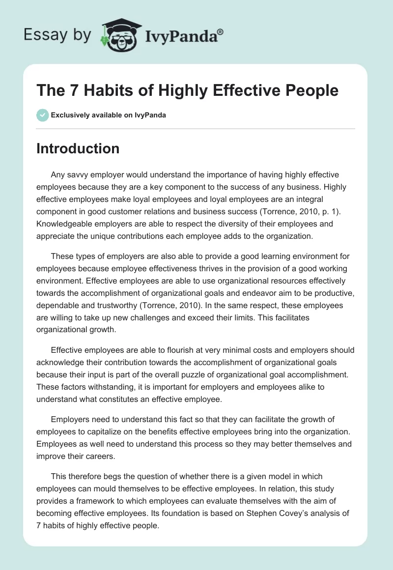 The 7 Habits of Highly Effective People. Page 1