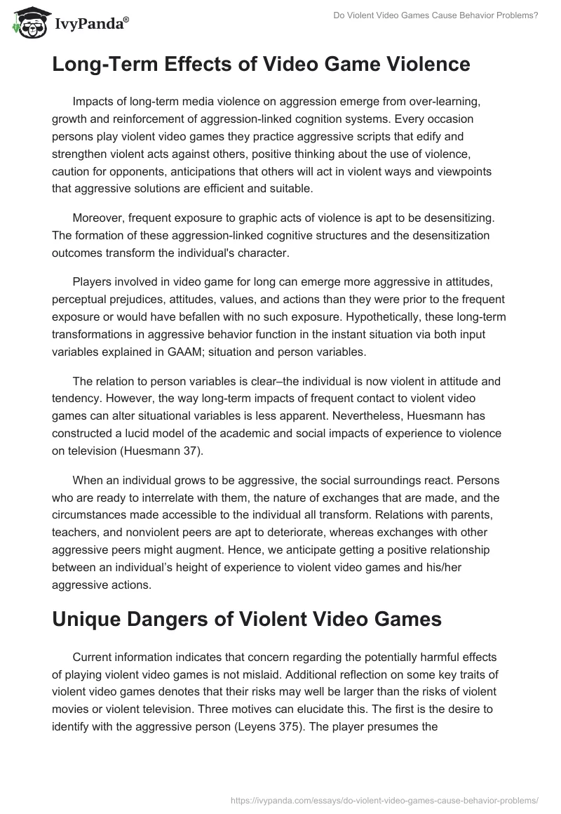 Do Violent Video Games Cause Behavior Problems?. Page 4