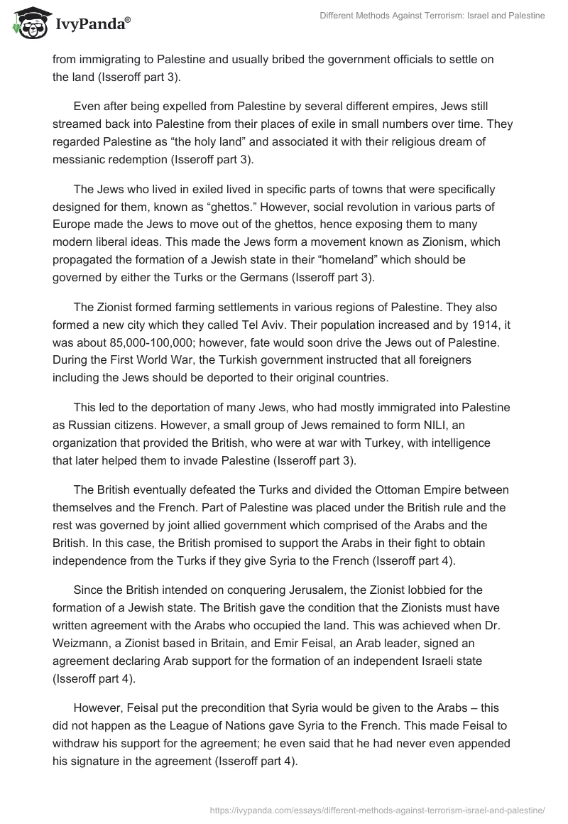 Different Methods Against Terrorism: Israel and Palestine. Page 3