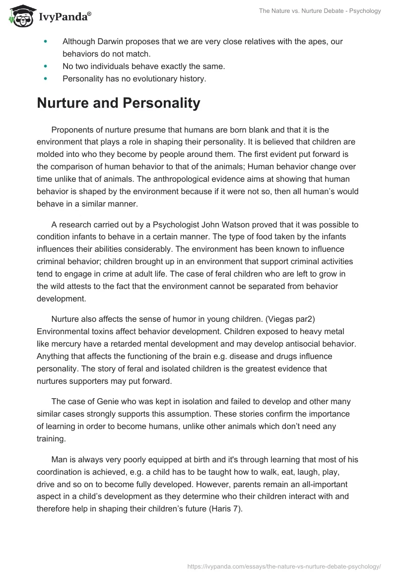 The Nature vs. Nurture Debate - Psychology. Page 3