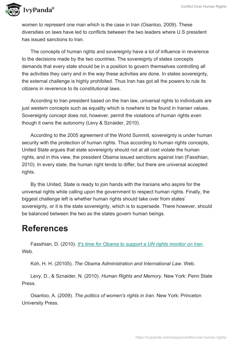 Conflict Over Human Rights. Page 2