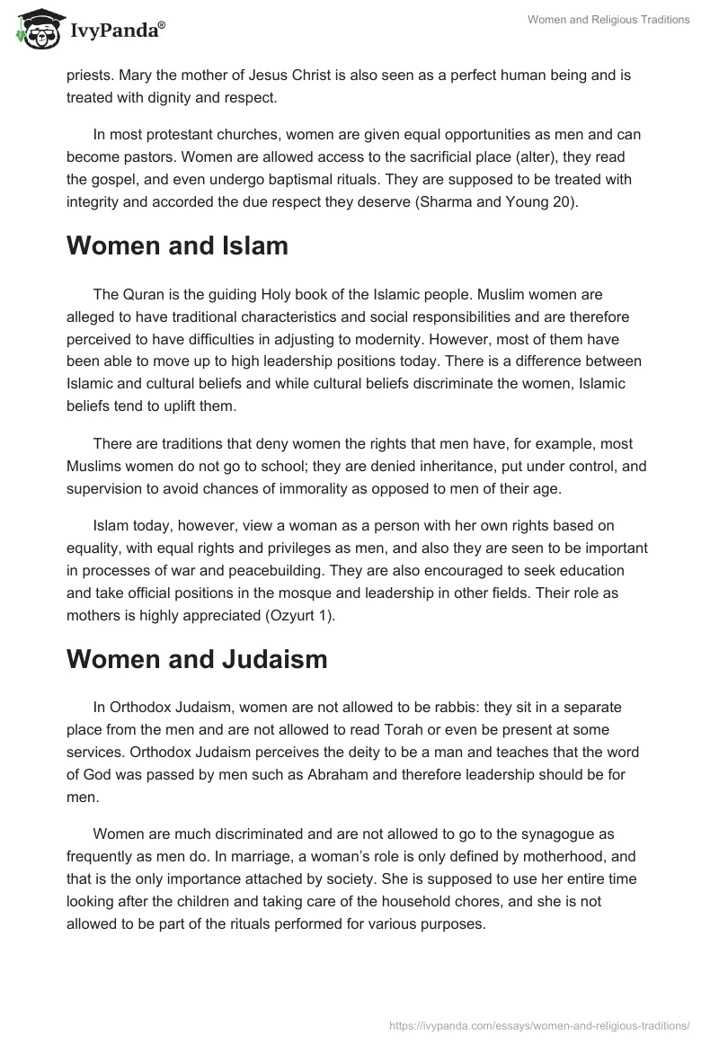 Women and Religious Traditions. Page 2