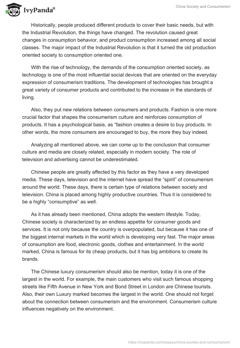 China Society and Consumerism. Page 3