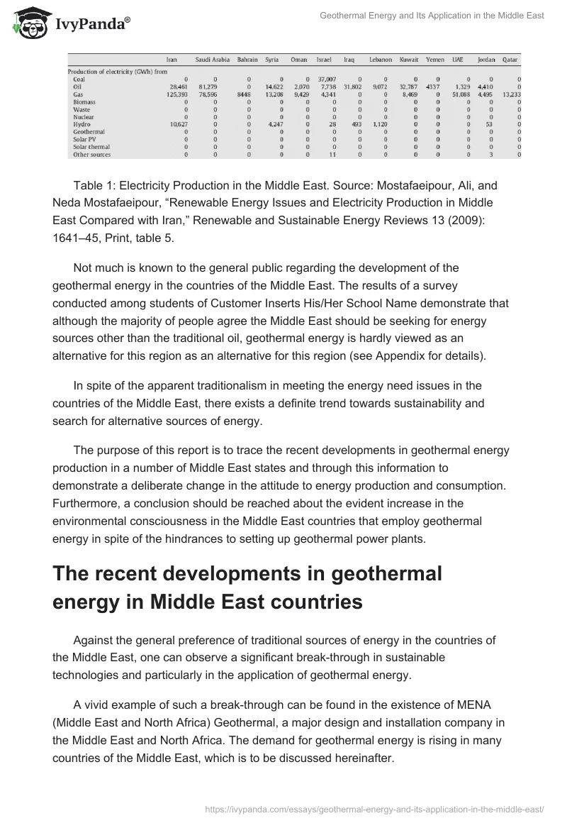 Geothermal Energy and Its Application in the Middle East. Page 2