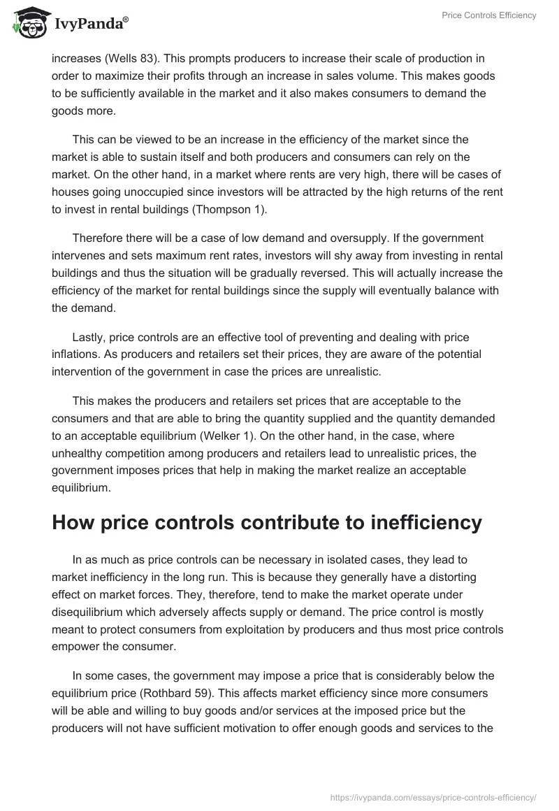 Price Controls Efficiency. Page 2