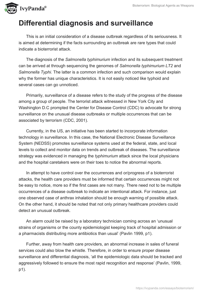 Bioterrorism: Biological Agents as Weapons. Page 3