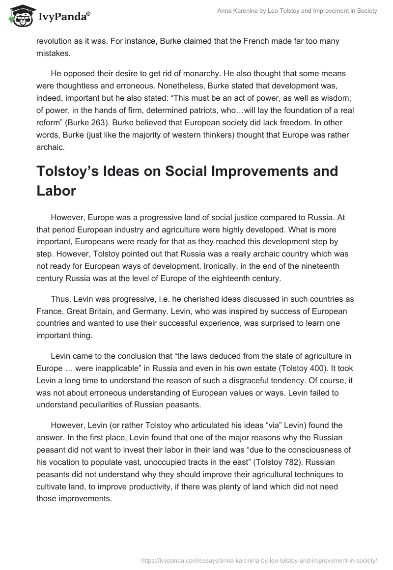 Anna Karenina by Leo Tolstoy and Improvement in Society. Page 2