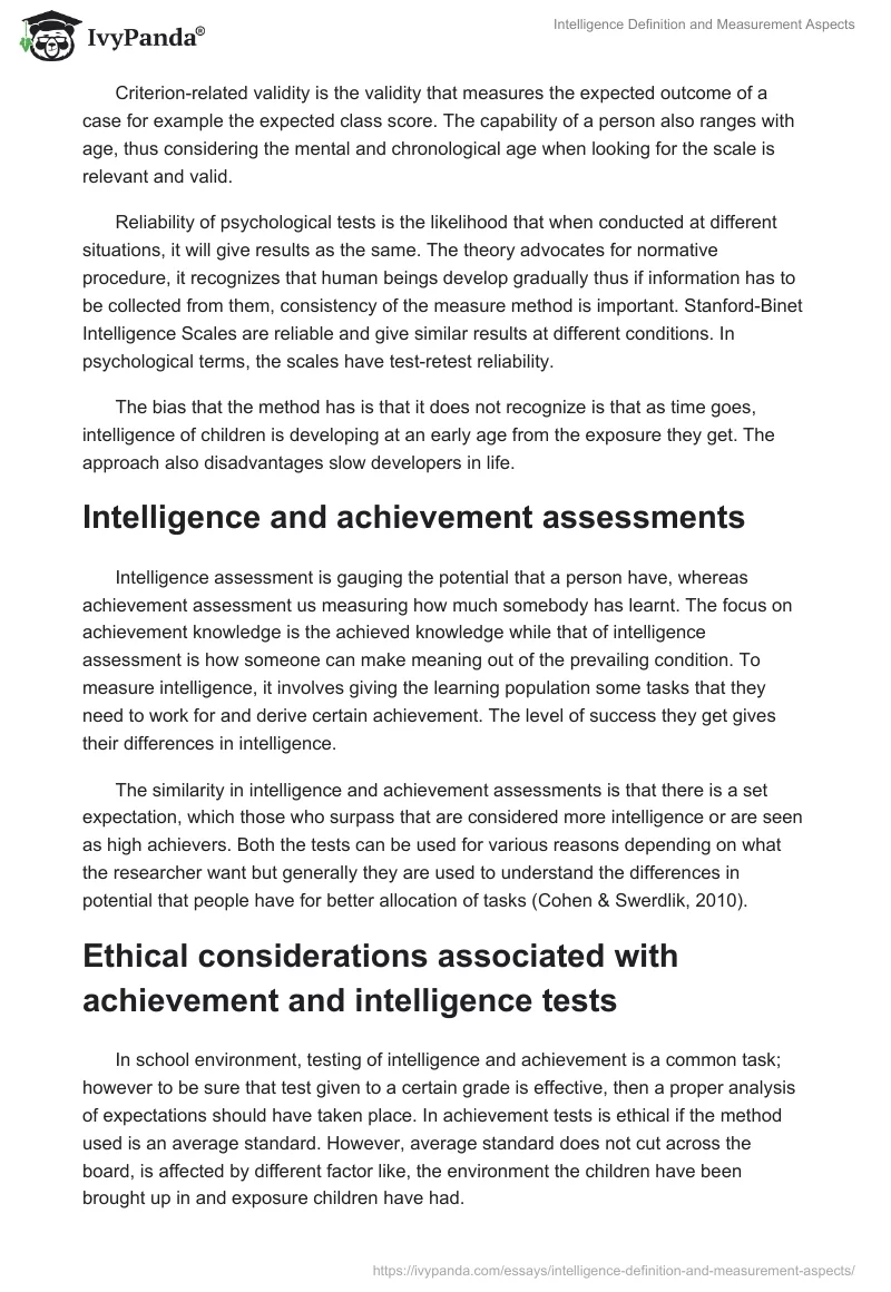 Intelligence Definition and Measurement Aspects. Page 3