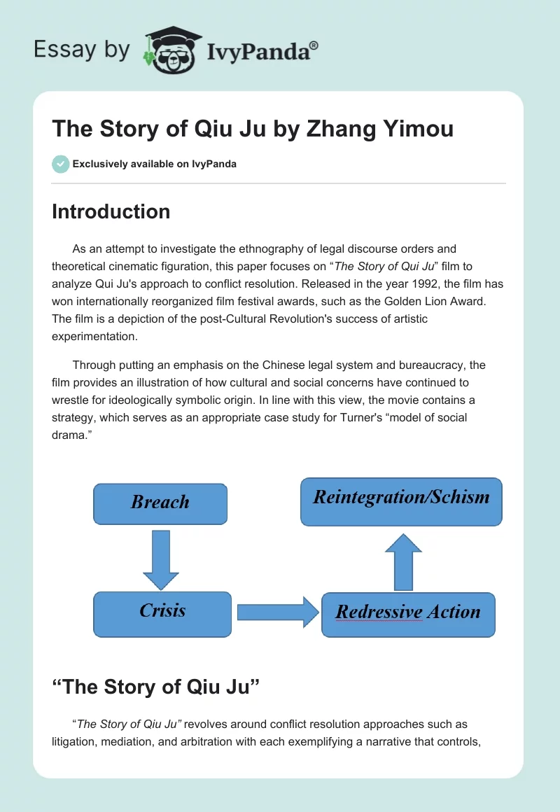 "The Story of Qiu Ju" by Zhang Yimou. Page 1