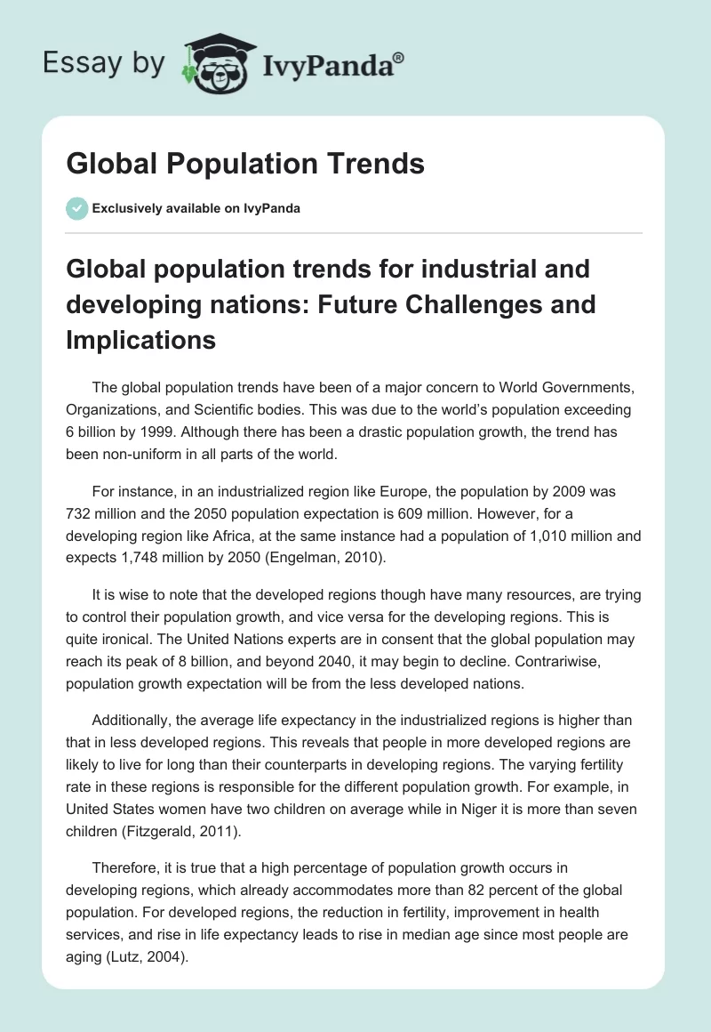 Global Population Trends. Page 1