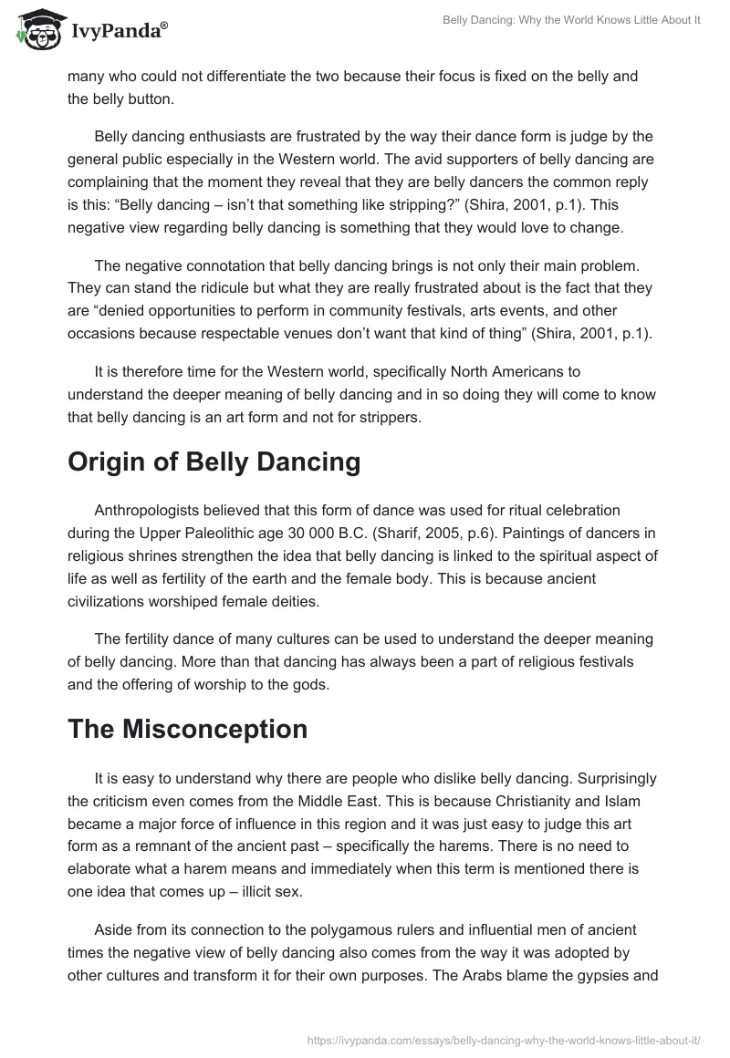 Belly Dancing: Why the World Knows Little About It. Page 2