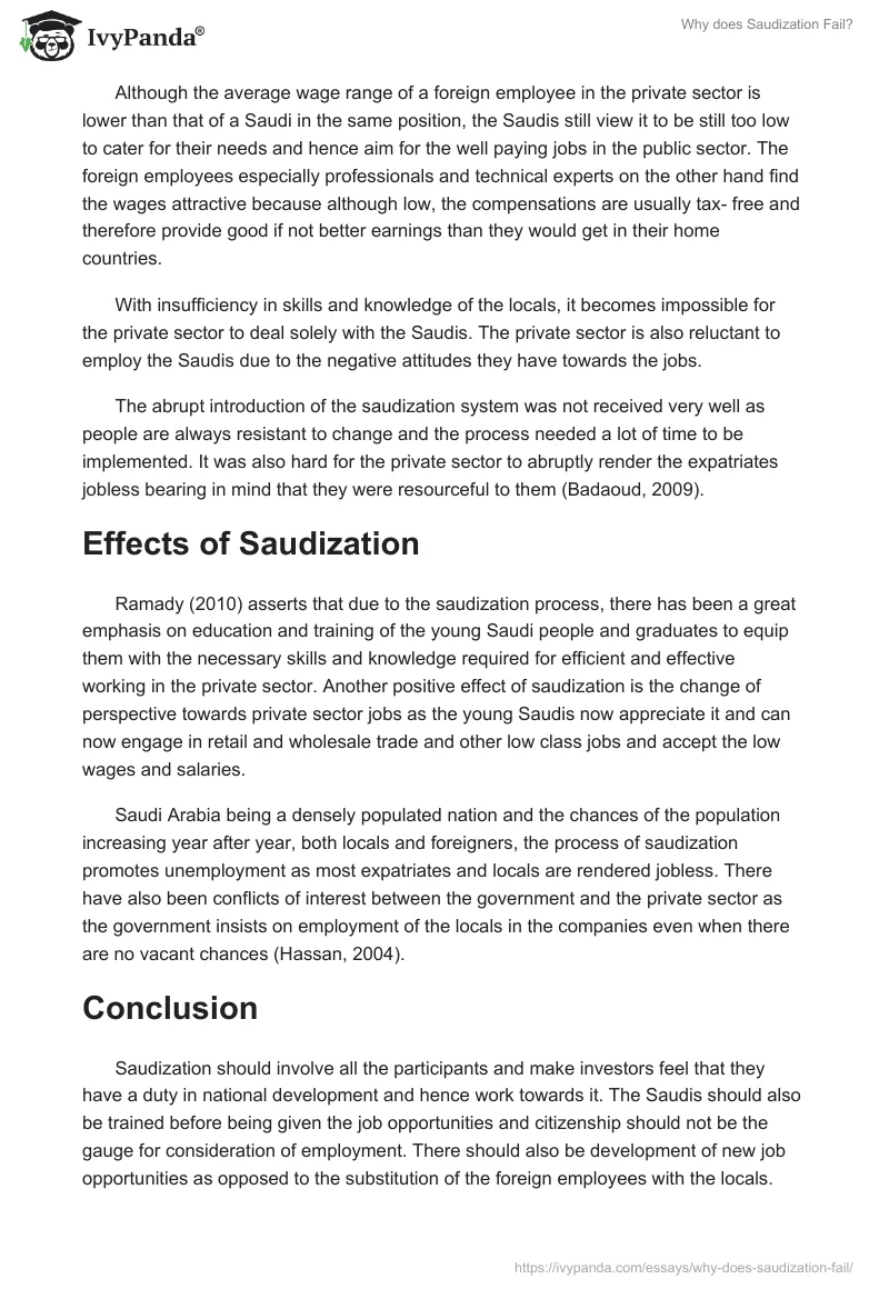 Why does Saudization Fail?. Page 3