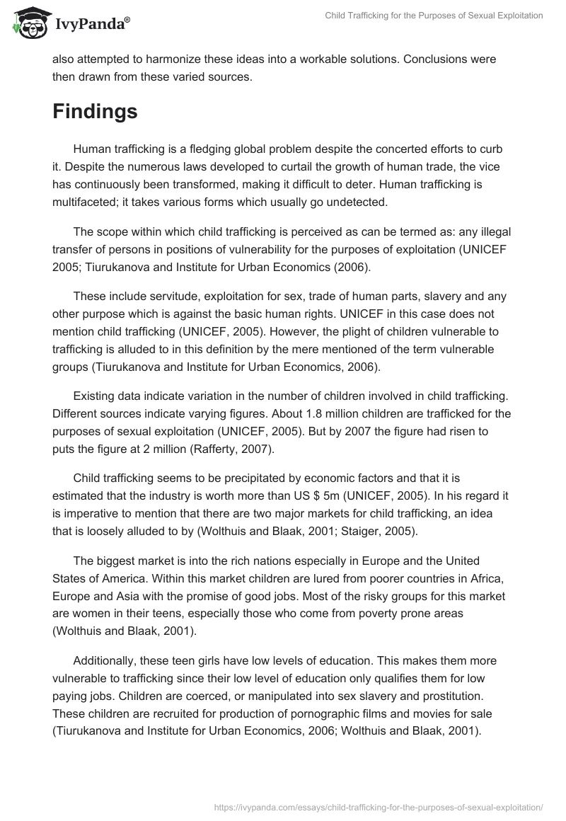Child Trafficking for the Purposes of Sexual Exploitation. Page 4