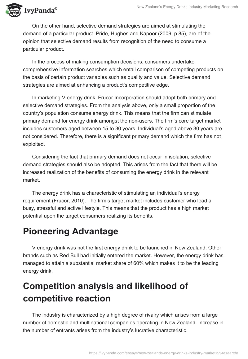 New Zealand's Energy Drinks Industry Marketing Research. Page 3