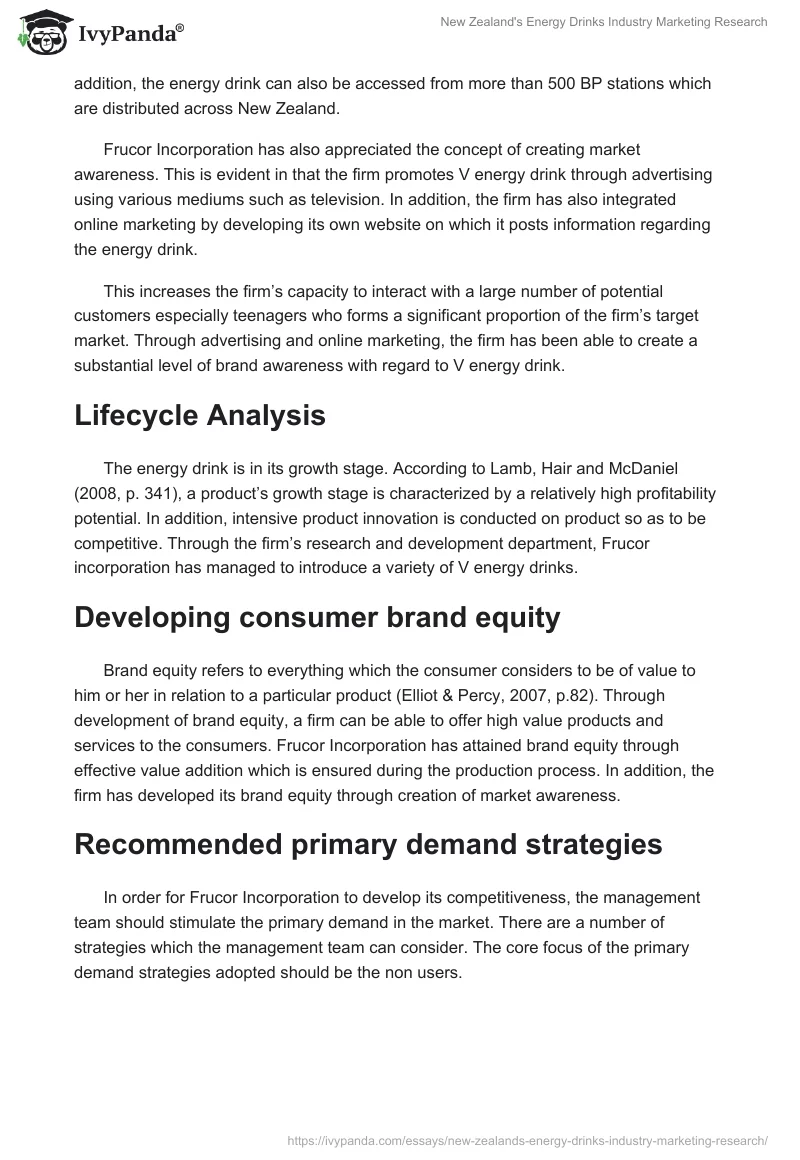 New Zealand's Energy Drinks Industry Marketing Research. Page 5
