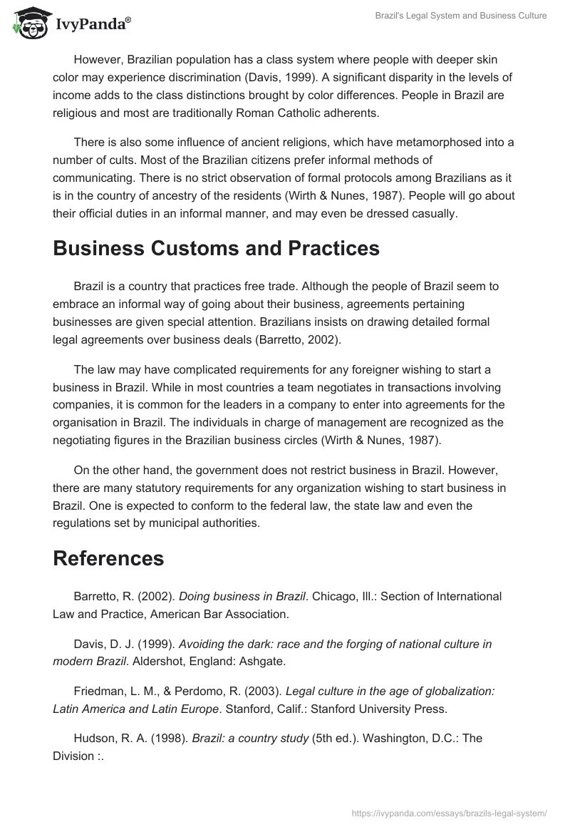 Brazil's Legal System and Business Culture. Page 2