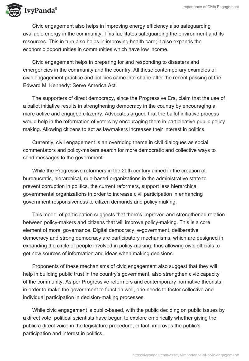 Importance of Civic Engagement. Page 3