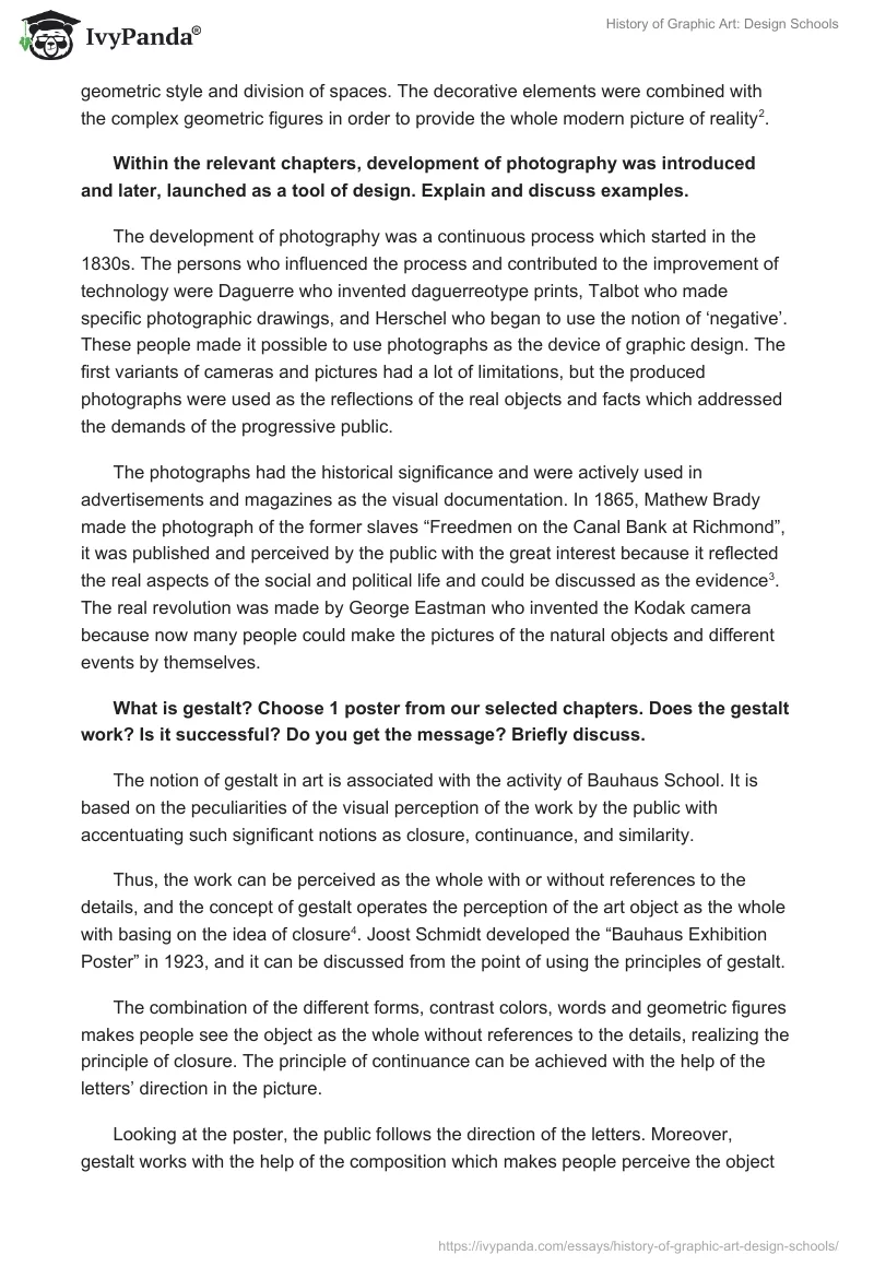 History of Graphic Art: Design Schools. Page 2