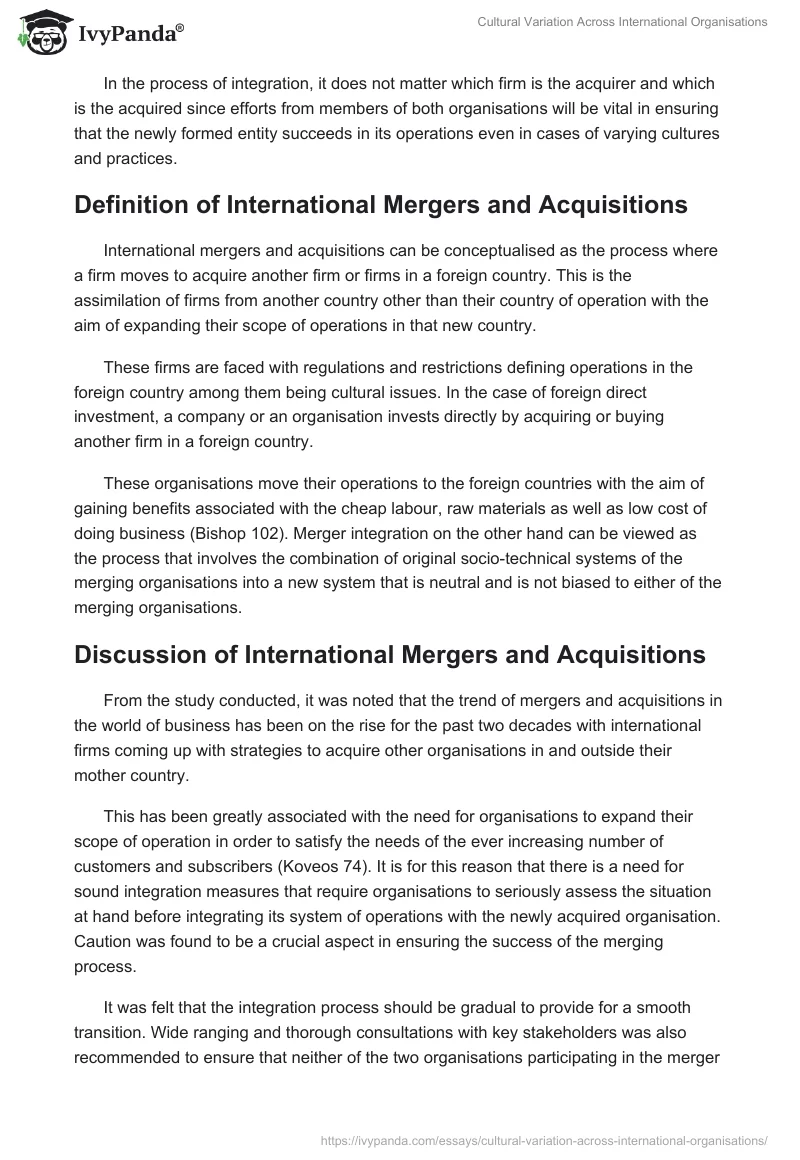 Cultural Variation Across International Organisations. Page 3
