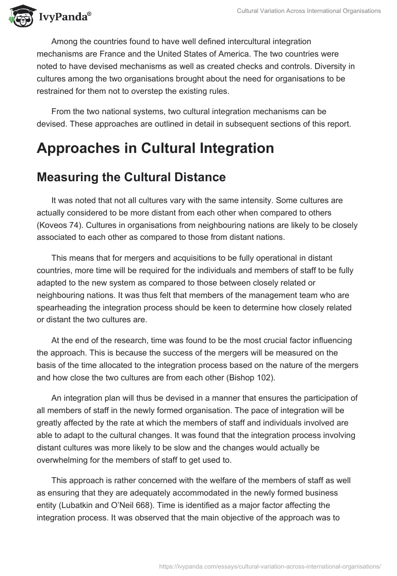 Cultural Variation Across International Organisations. Page 5