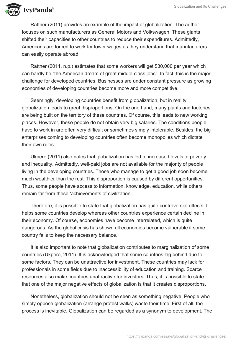 Globalization and Its Challenges. Page 2