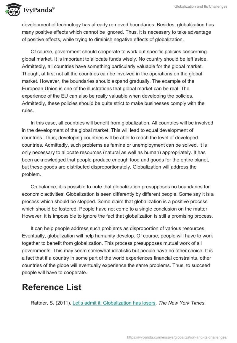 Globalization and Its Challenges. Page 3