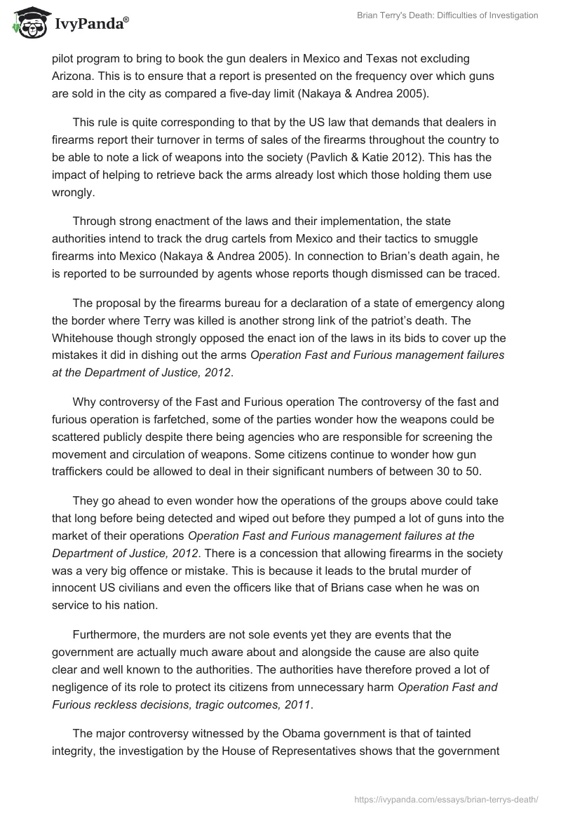 Brian Terry's Death: Difficulties of Investigation. Page 2