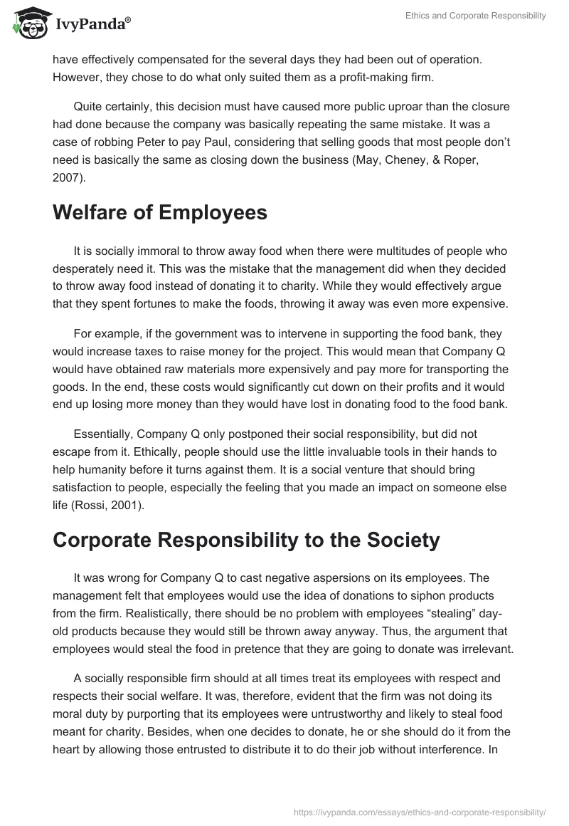 Ethics and Corporate Responsibility. Page 2