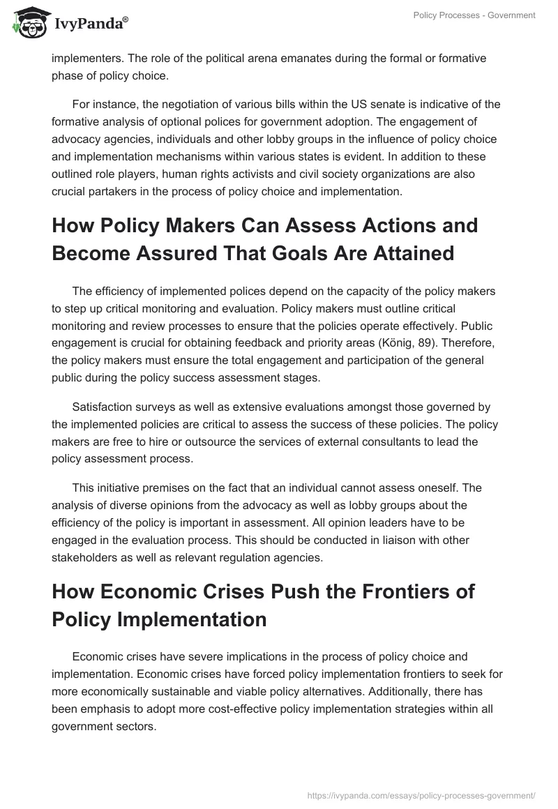 Policy Processes - Government. Page 2