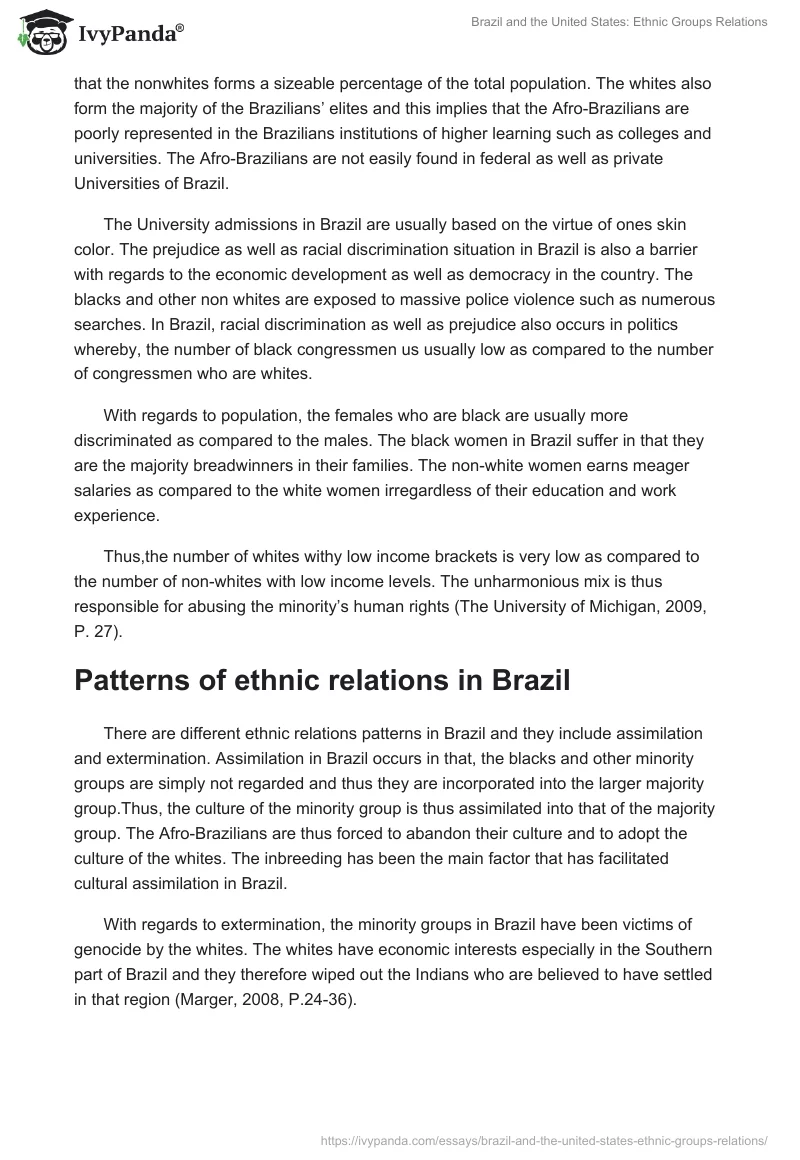 Brazil and the United States: Ethnic Groups Relations. Page 4