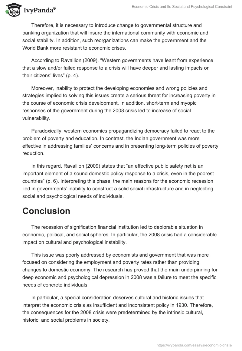 Economic Crisis and Its Social and Psychological Constraint. Page 4