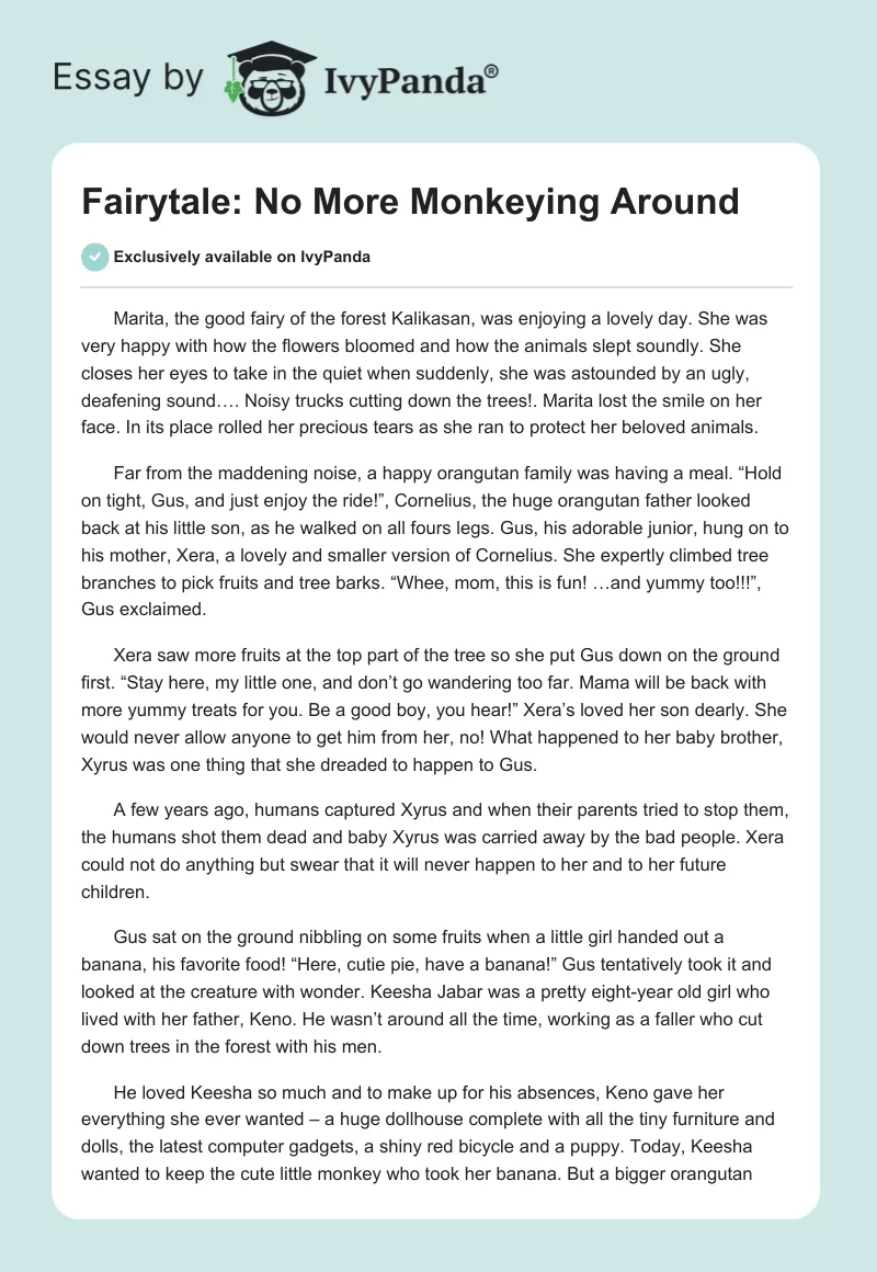 Fairytale: No More Monkeying Around. Page 1