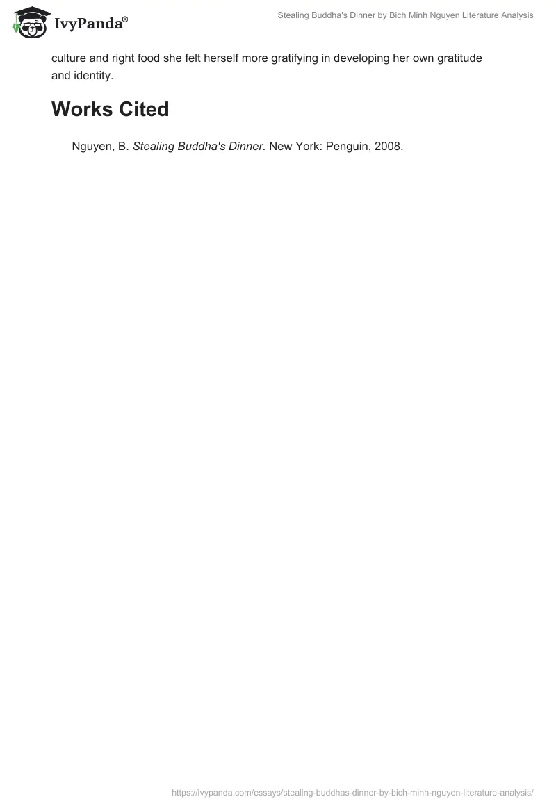 Stealing Buddha's Dinner by Bich Minh Nguyen Literature Analysis. Page 4