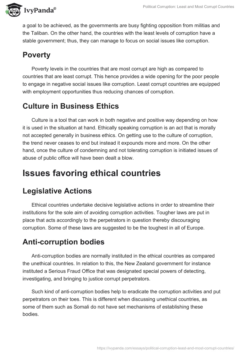 Political Corruption: Least and Most Corrupt Countries. Page 4