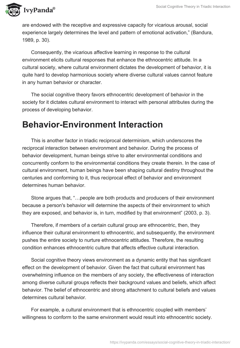 Social Cognitive Theory in Triadic Interaction. Page 3