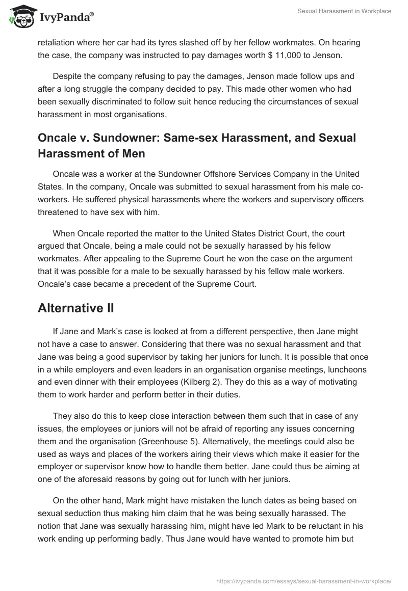 Sexual Harassment in Workplace. Page 5