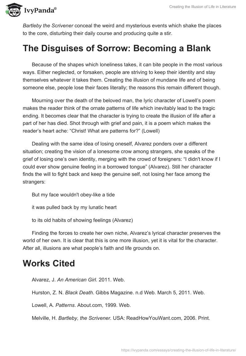 Creating the Illusion of Life in Literature. Page 2
