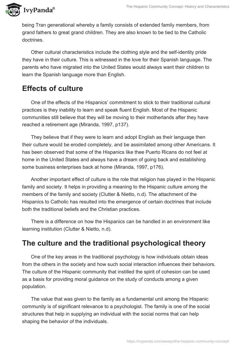 The Hispanic Community Concept: History and Characteristics. Page 4