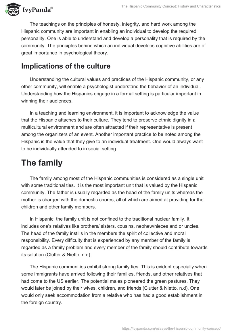 The Hispanic Community Concept: History and Characteristics. Page 5