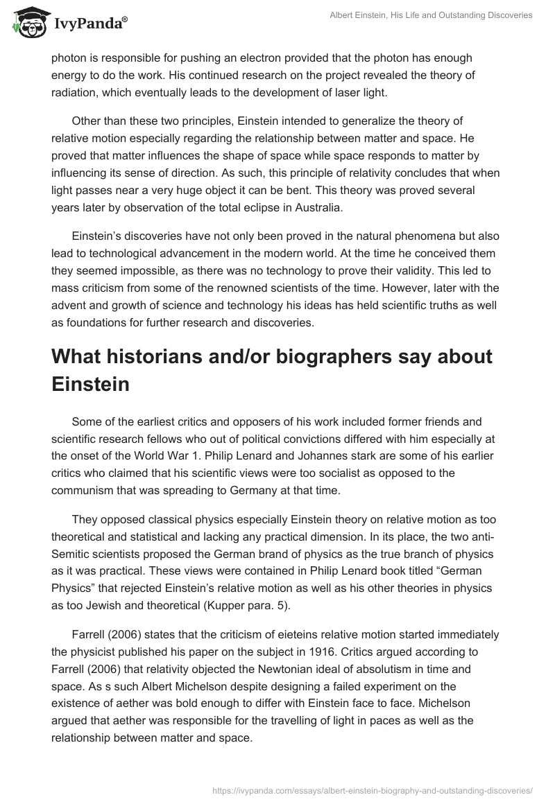 Albert Einstein, His Life and Outstanding Discoveries. Page 3